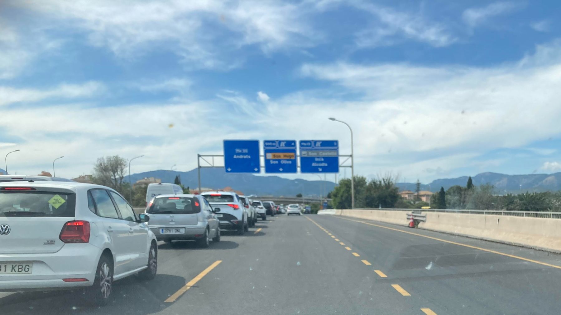 Vía de Cintura en el tramo de cuatro carriles.
