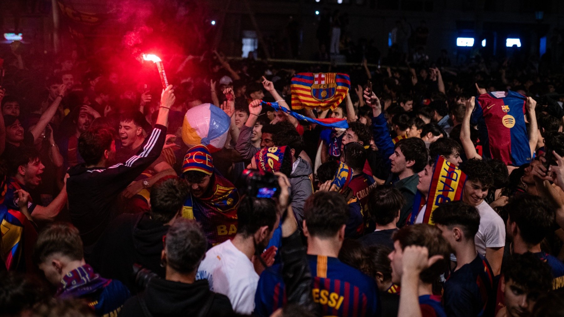 Imagen de la celebración en Canaletas. (EP)