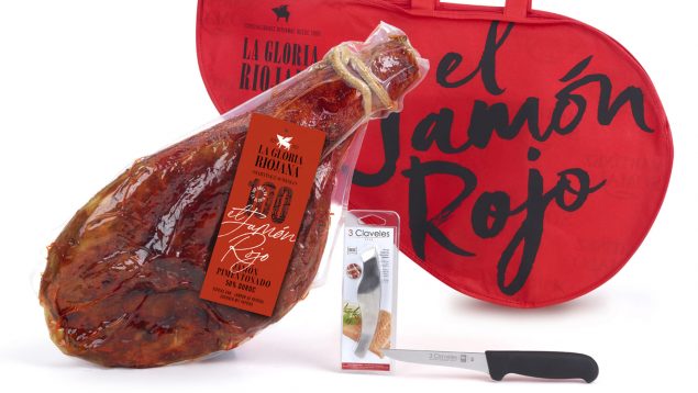 Este jamón sólo es típico en La Rioja, jamón lleno de pimentón, jamón que sólo se prepara en La Rioja, jamones riojanos, comida más rara de España.