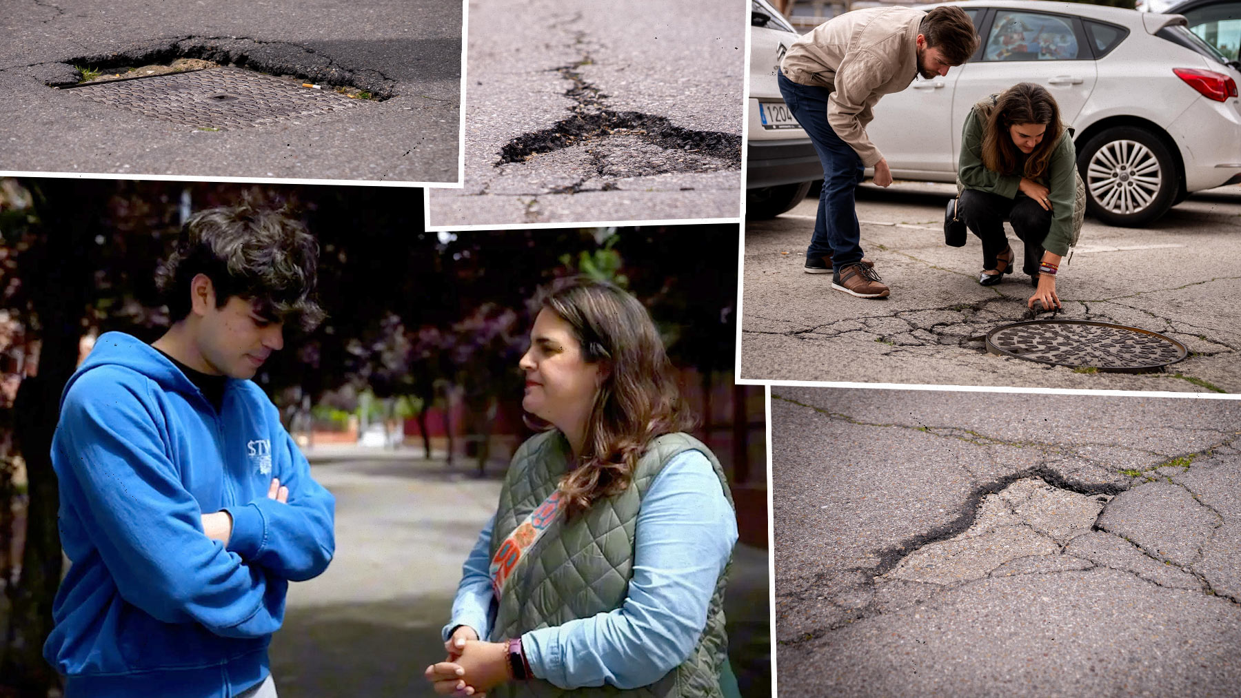 Imágenes de desperfectos en las calles de Fuenlabrada.