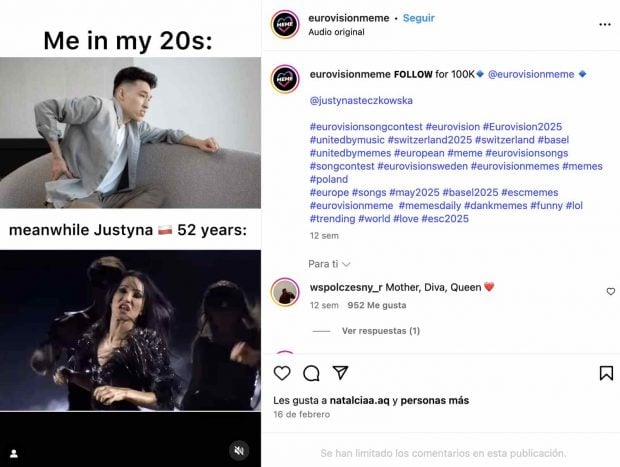 Meme de Instagram de Eurovisión