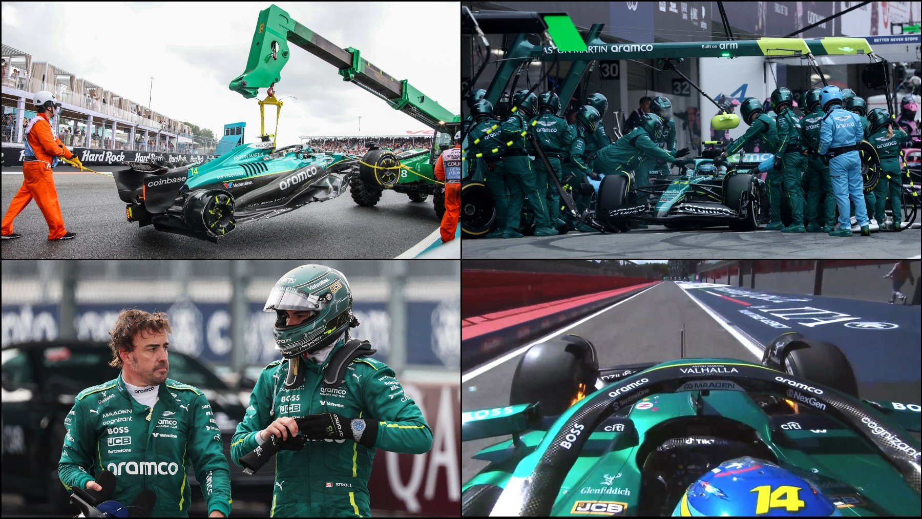 Montaje de los incidentes de Alonso en el Mundial de F1.