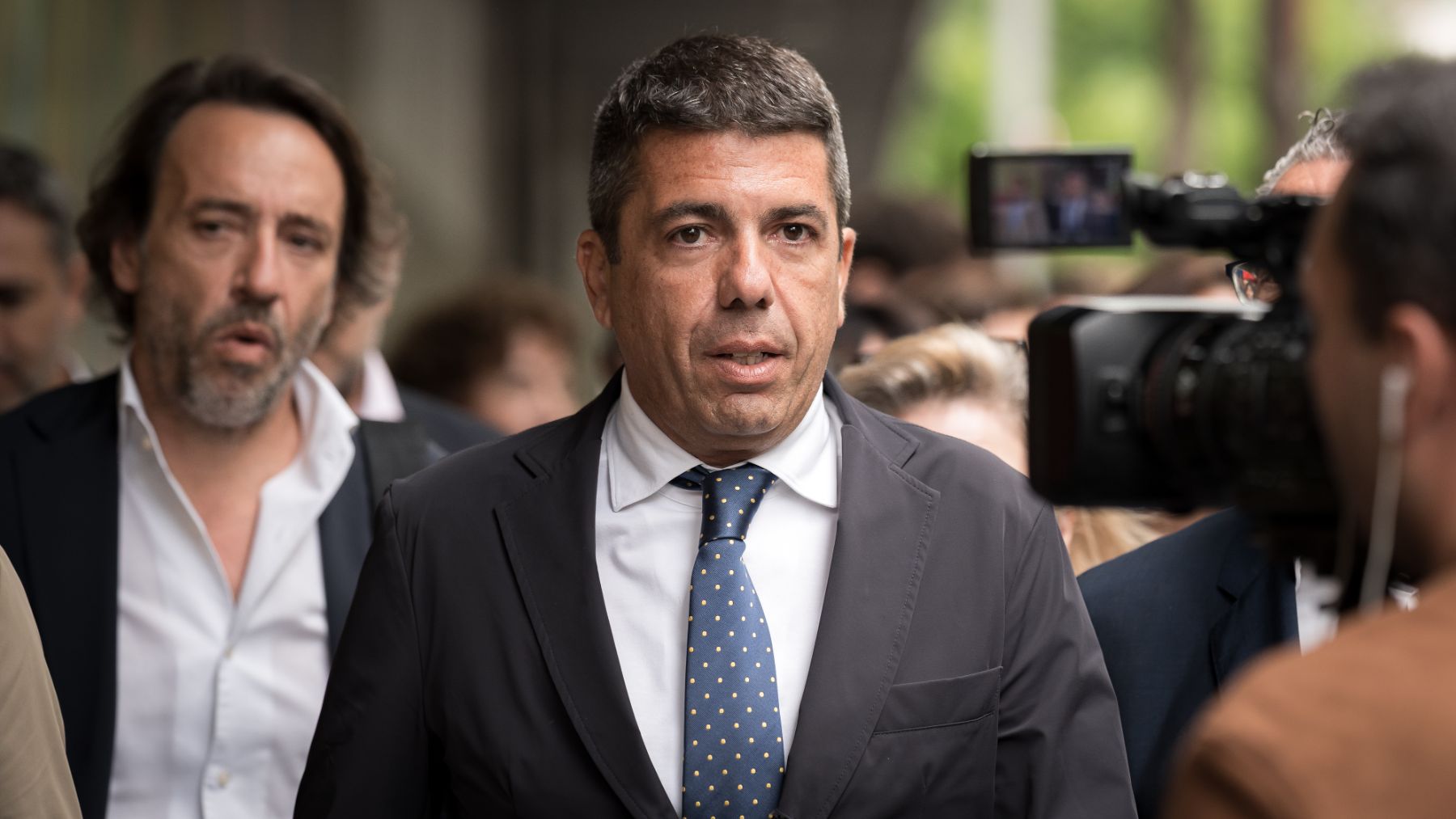 Carlos Mazón, este lunes, a su llegada a la Junta Directiva del Partido Popular en Madrid. (EUROPA PRESS).
