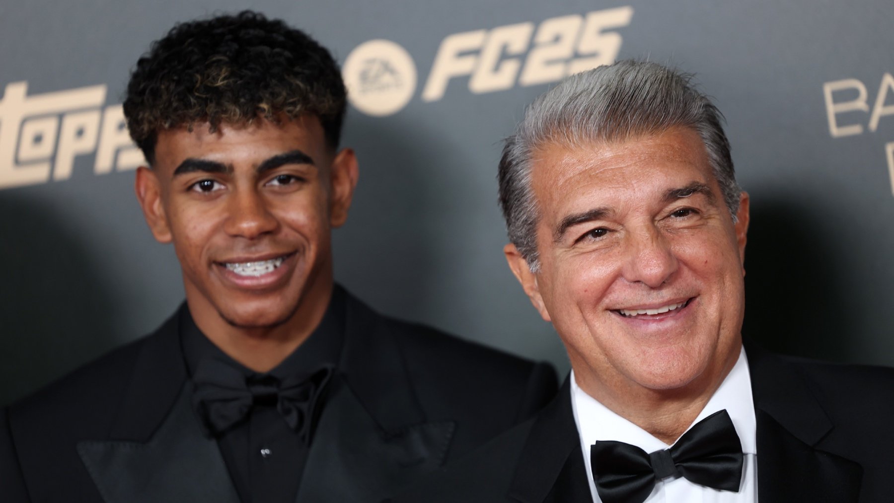 Lamine Yamal y Joan Laporta, en un acto. (Getty)