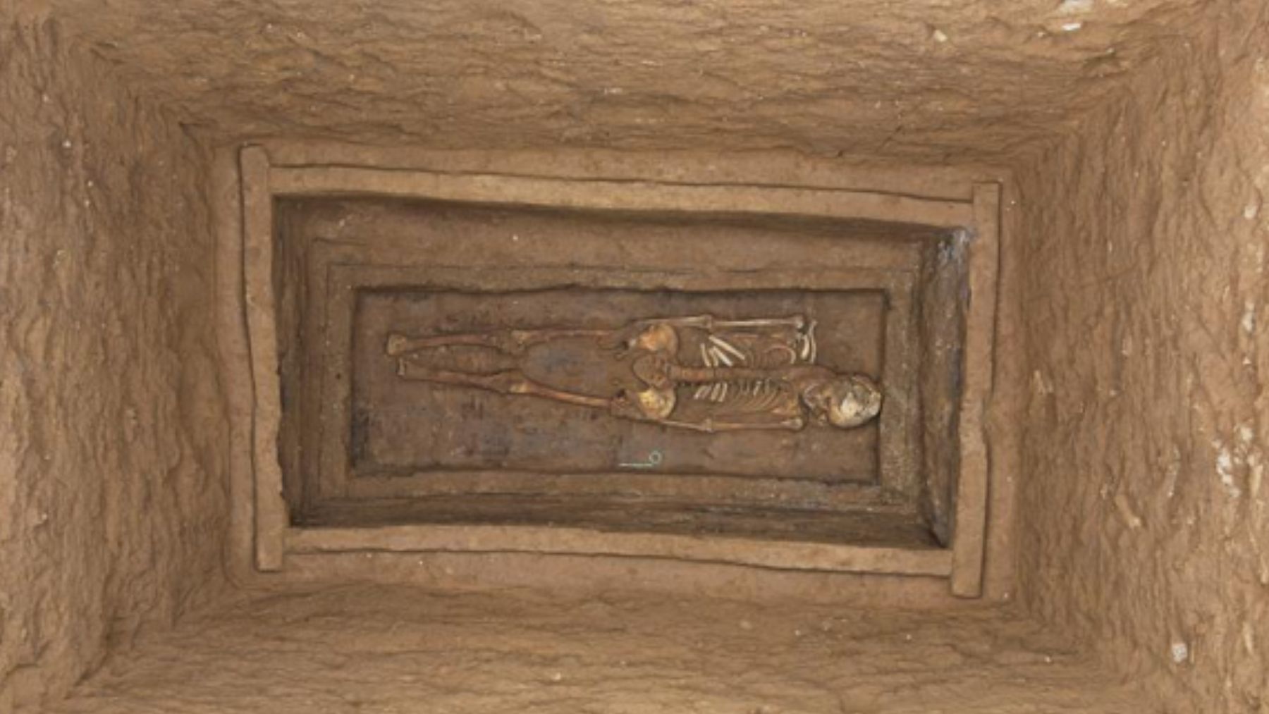 Una tumba excavada del periodo de los Reinos Combatientes  en la ciudad de Linfen (China). Foto: Agencia Xinhua