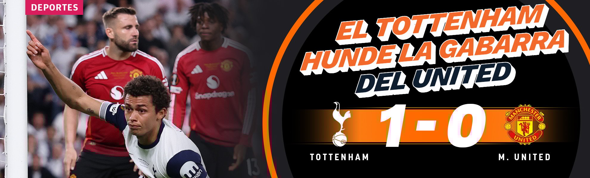 El Tottenham gana la Europa League al Manchester United por accidente