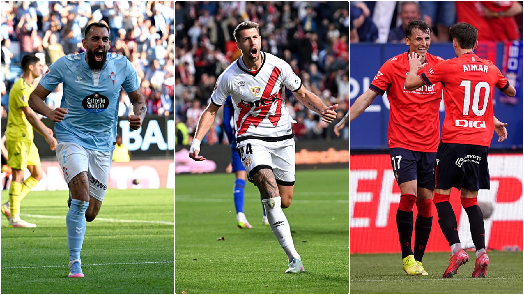 Celta, Rayo y Osasuna se juegan disputar la Europa League. (Getty)