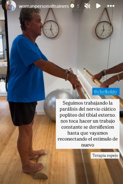 Koldo Royo realiza ejercicios para recuperarse tras su paso por Supervivientes 2025 (Instagram).