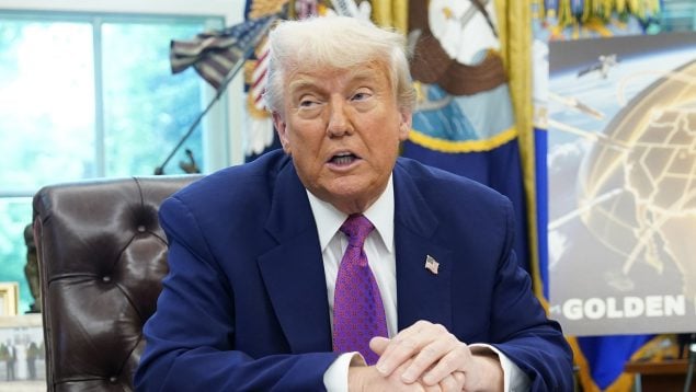 El presidente de EEUU, Donald Trump, en el Despacho Oval. (Getty)