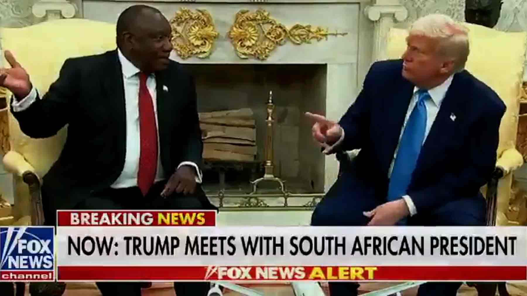 Donald Trump junto al presidente de Sudáfrica.