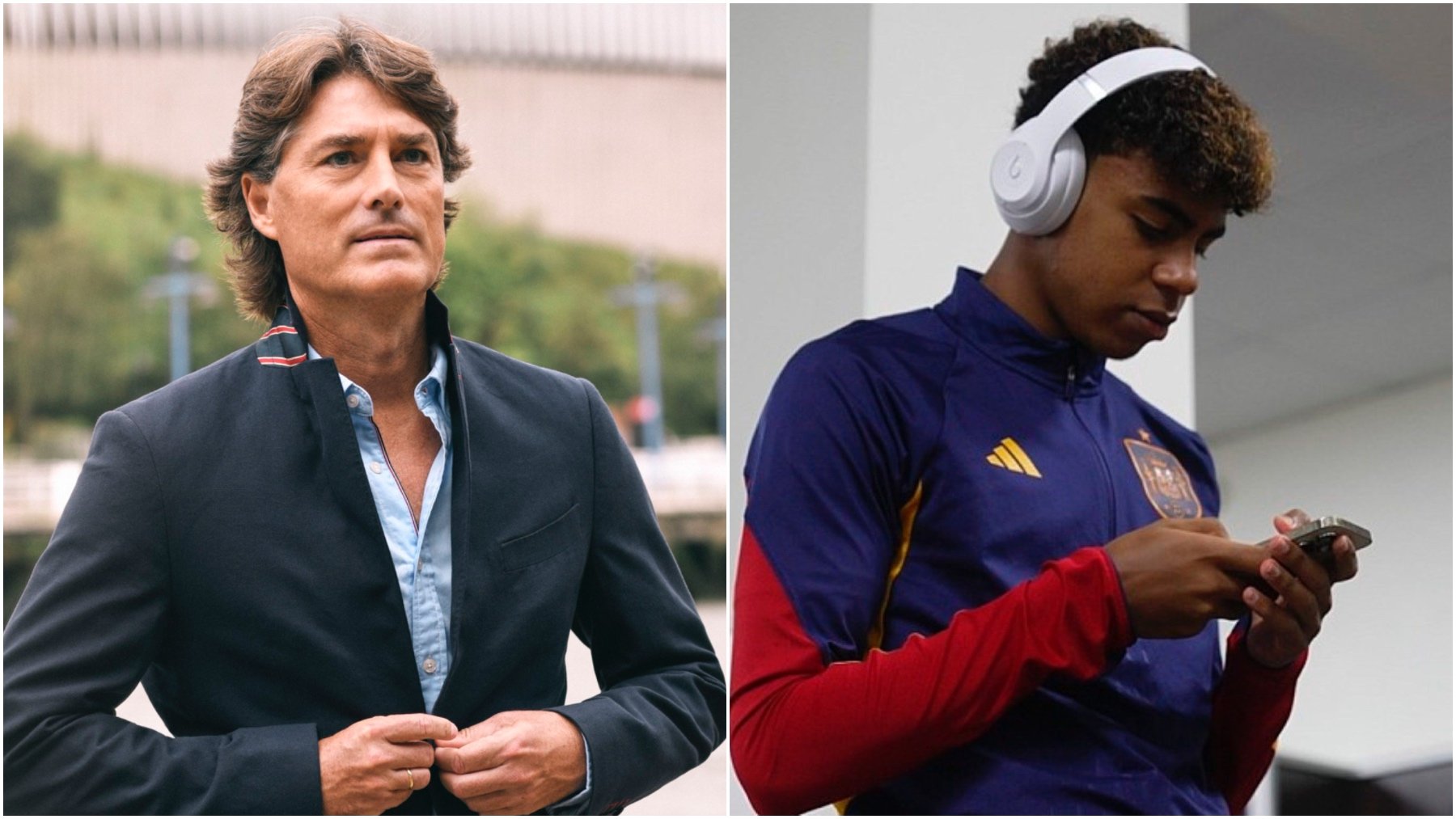 Julen Guerrero y Lamine Yamal. (EFE)