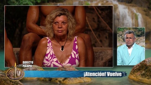 Terelu Campos y Jorge Javier Vázquez en la nueva gala de Supervivientes 2025. (Mediaset)