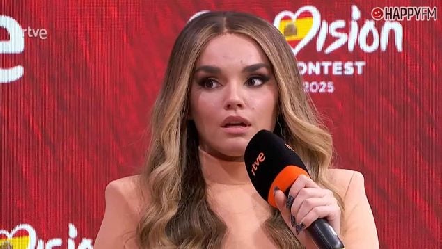 Melody en la rueda prensa que ha ofrecido tras participar en Eurovisión 2025 (RTVE).