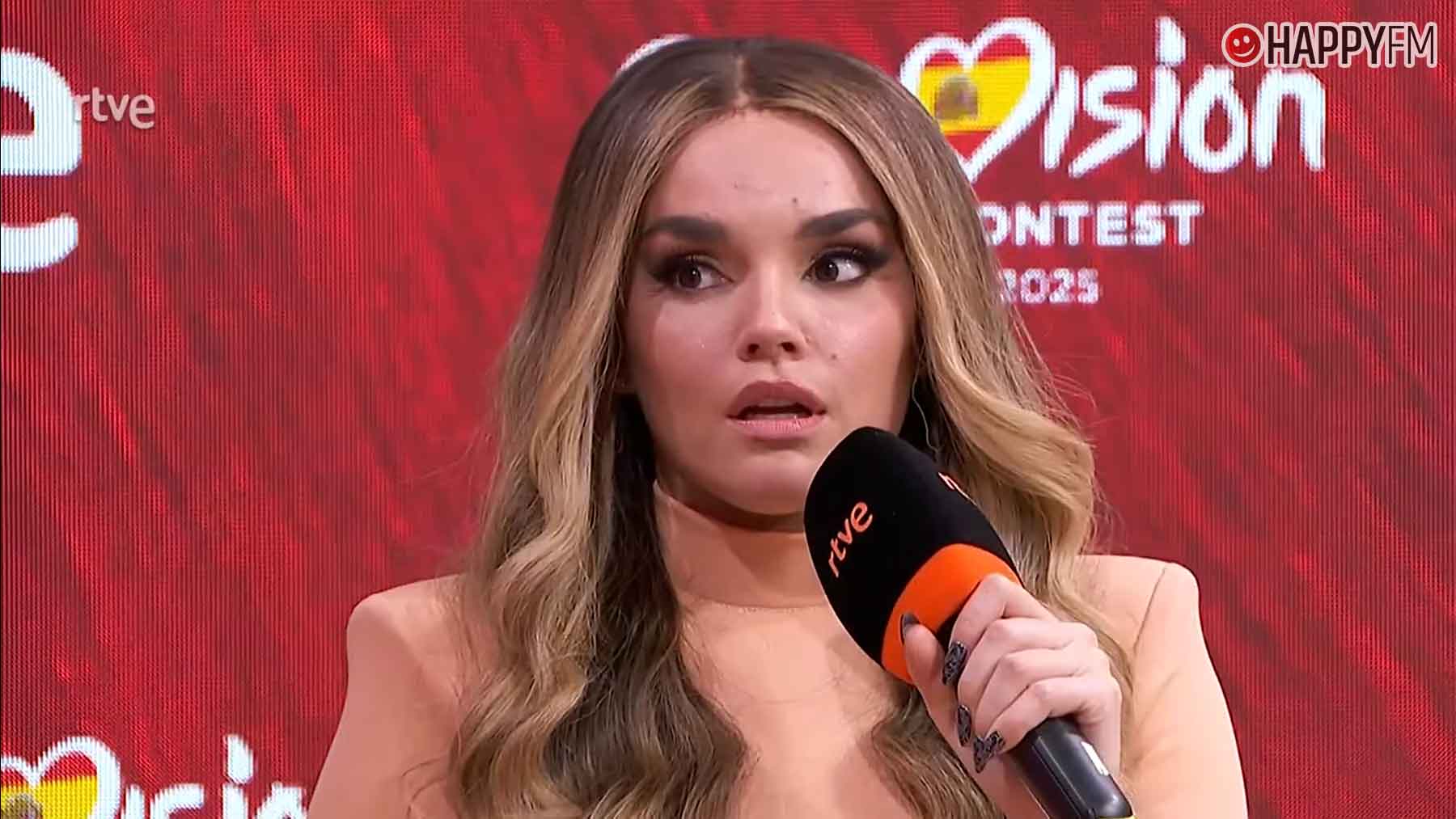 Melody en la rueda prensa que ha ofrecido tras participar en Eurovisión 2025 (RTVE).