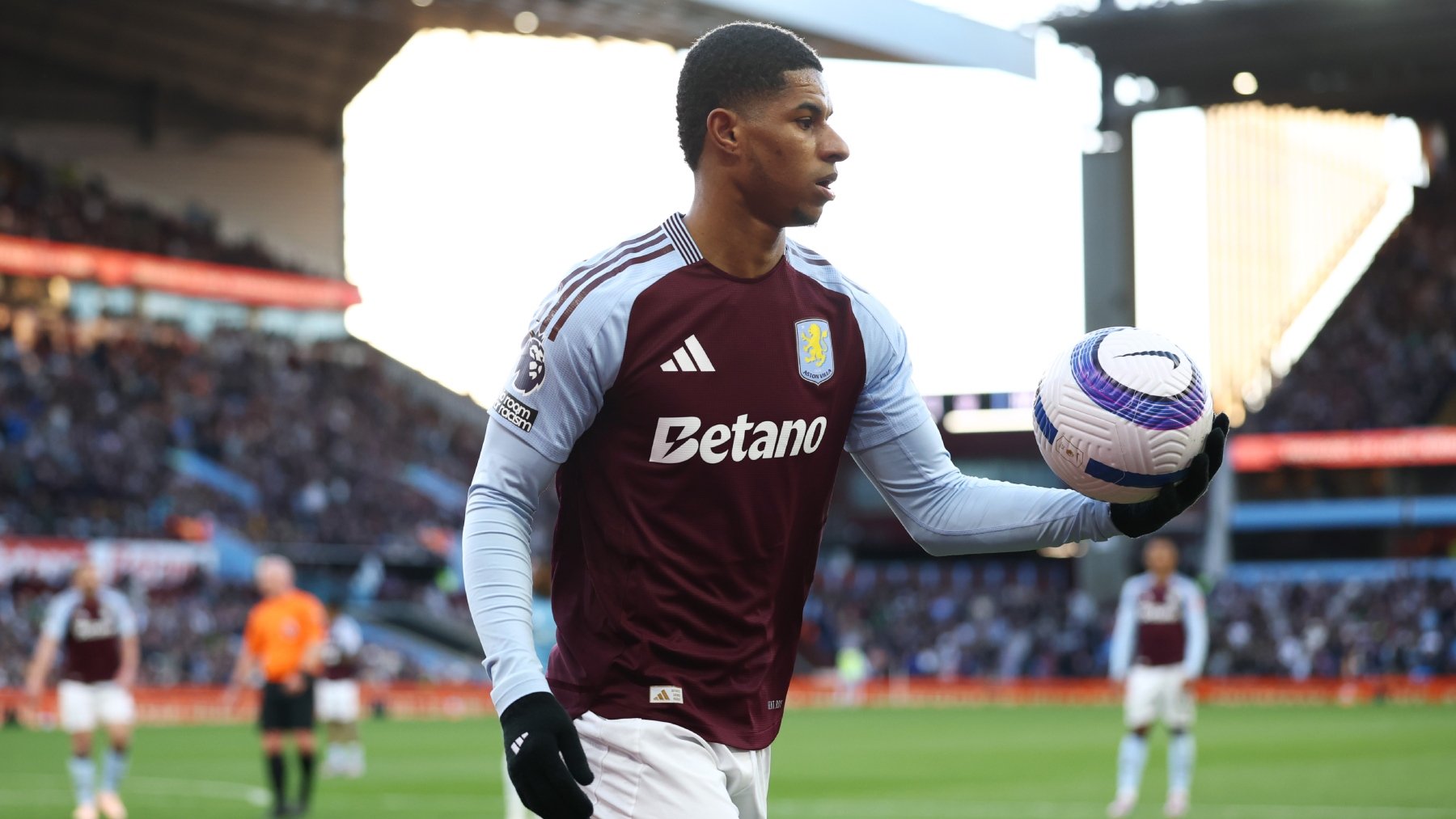 Marcus Rashford, en un partido con el Aston Villa. (Getty)
