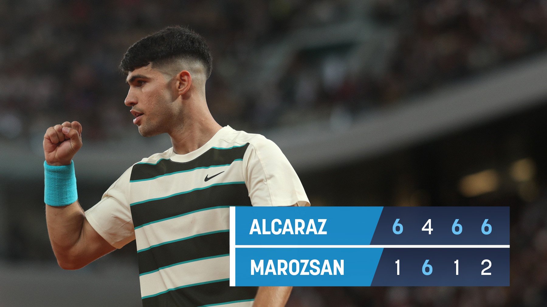Alcaraz celebra su victoria en Roland Garros. (Getty)