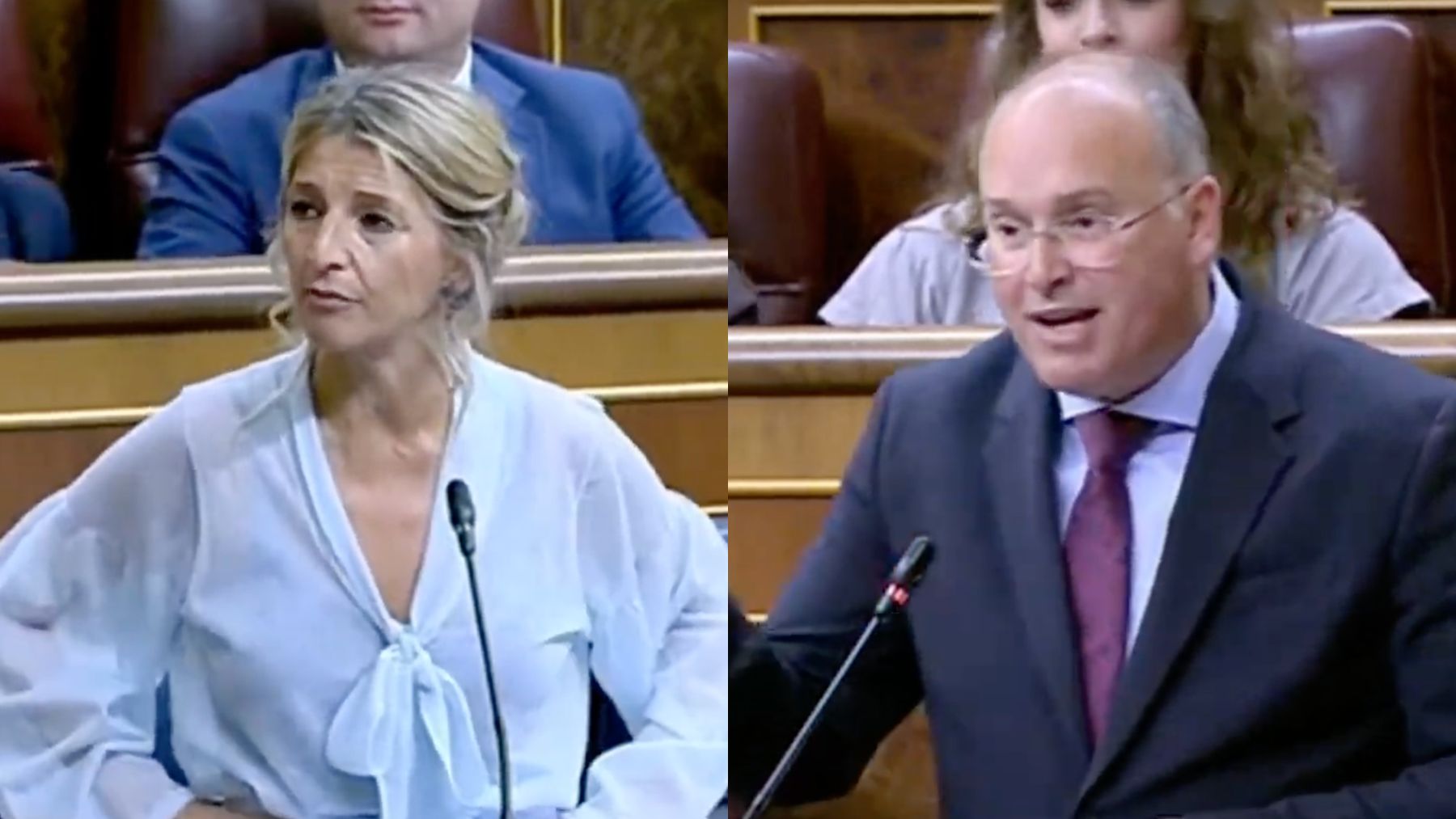 Yolanda Díaz y Miguel Tellado.