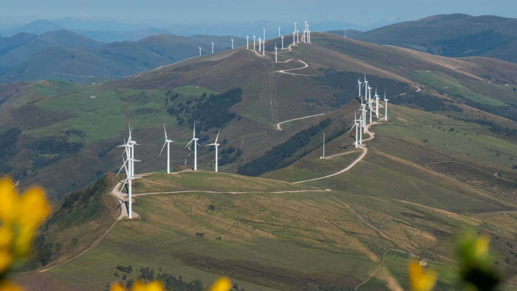 Parque eólico que la compañía Iberdrola tiene ubicado en Soba (Cantabria).