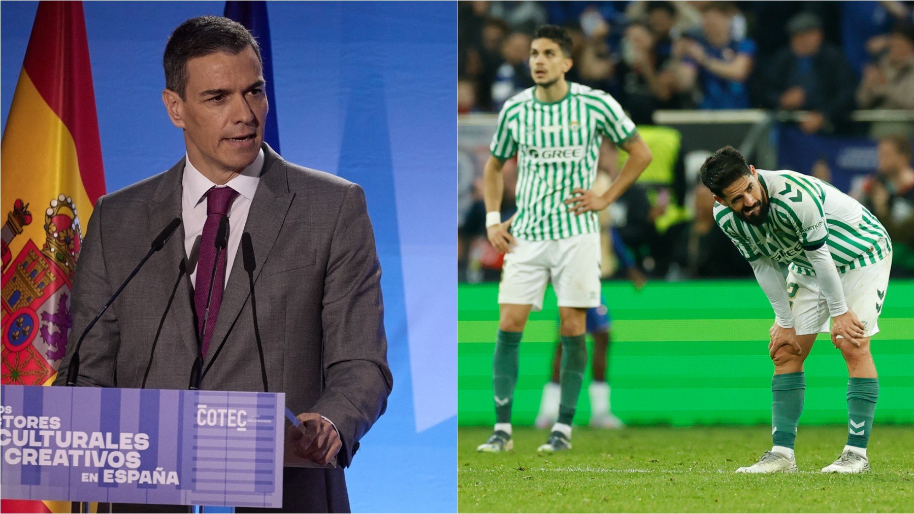 Pedro Sánchez y Bartra e Isco. (EP/EFE)
