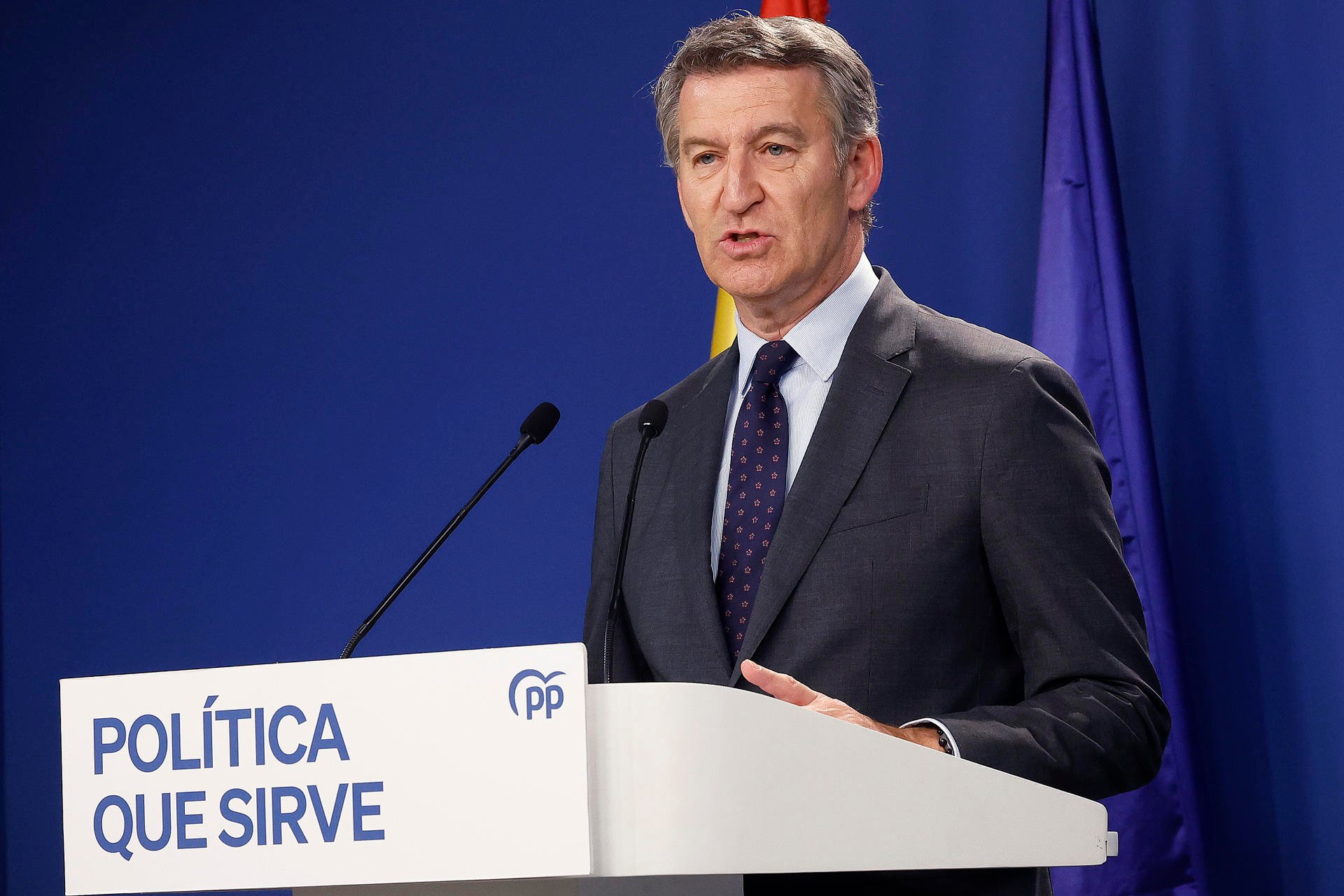 Alberto Núñez Feijóo en rueda de prensa. (EFE)