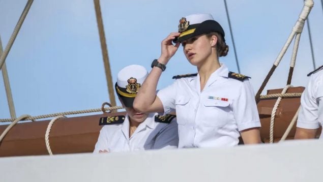 La princesa Leonor en el buque Juan Sebastián Elcano