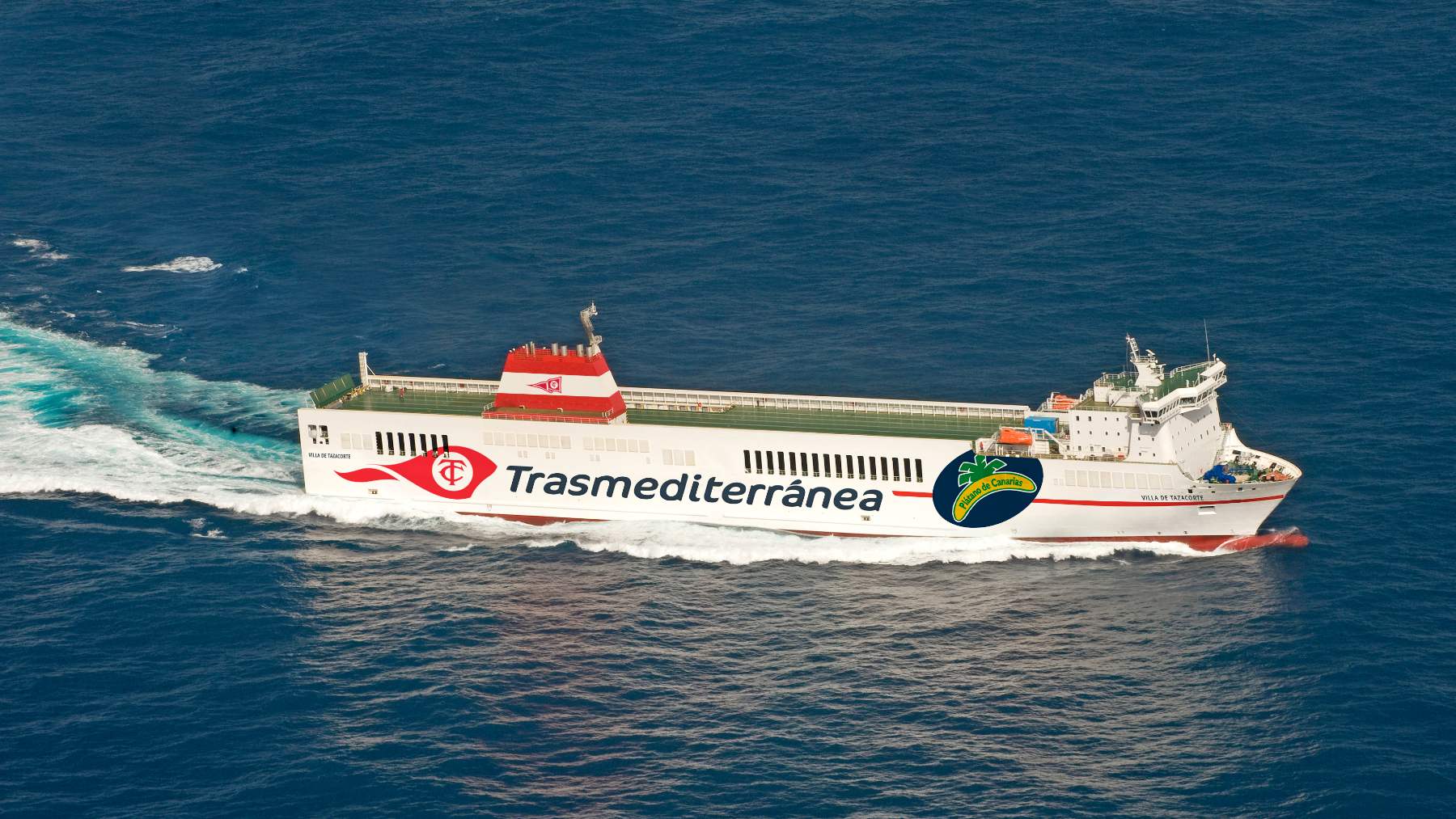 El Villa de Tazacorte, el mayor mercante de la fota española de Transmediterránea, utilizará el biocombustible de Moeve.