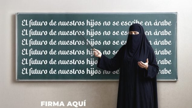 Campaña difundida por Vox en Andalucía contra la islamización de los colegios en la comunidad.