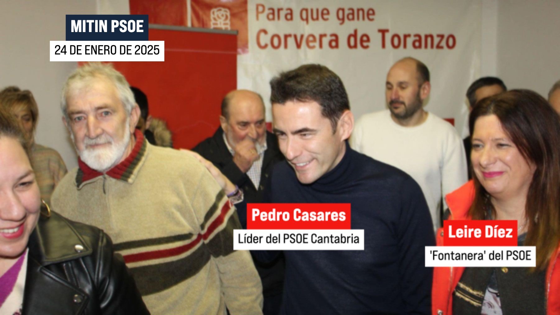 Leire Díez, con Pedro Casares, en enero.