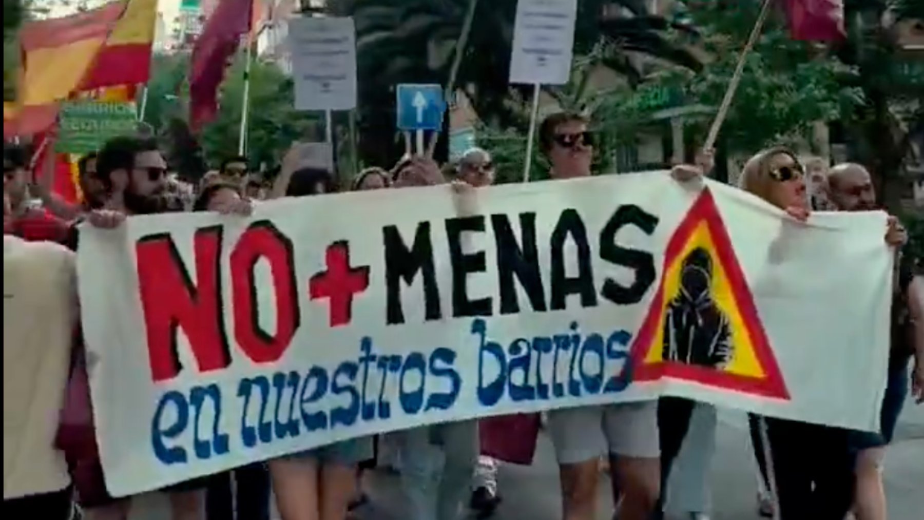 Manifestación contra los menas en Parque de las Avenidas (Madrid).