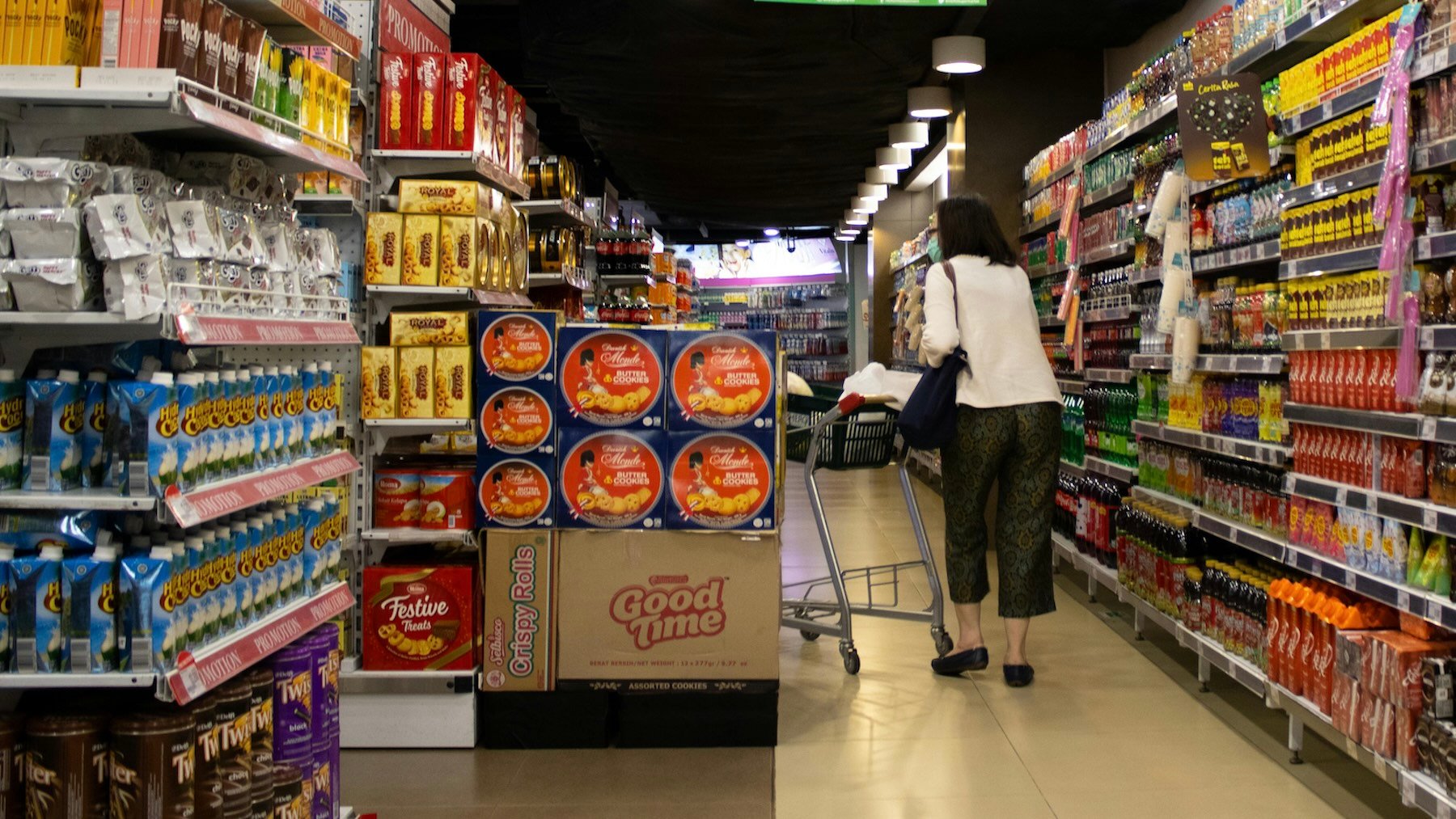 Pasillo del supermercado. Imagen: Peexels.