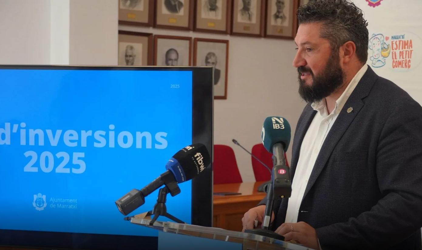 Jaume Llompart, durante la presentación del ambicioso plan de inversiones de Marratxí para 2025.