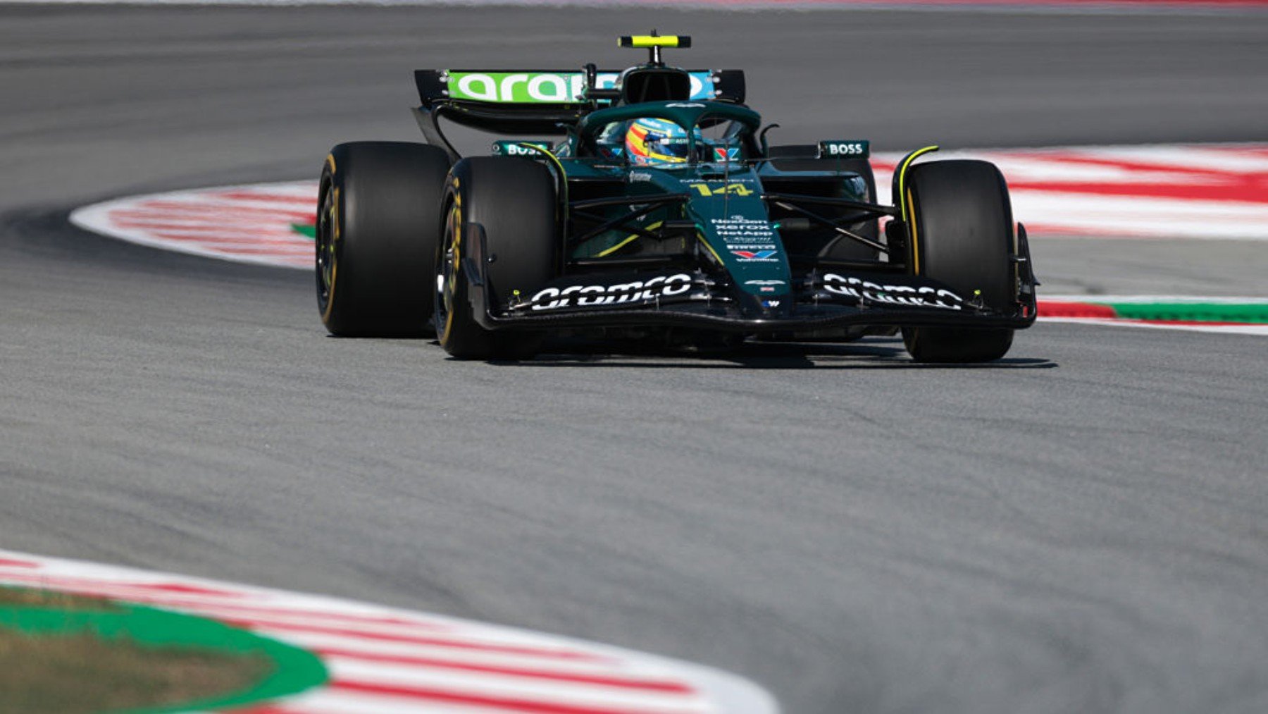Fernando Alonso en los entrenamientos libres del Gran Premio de España. (Getty)