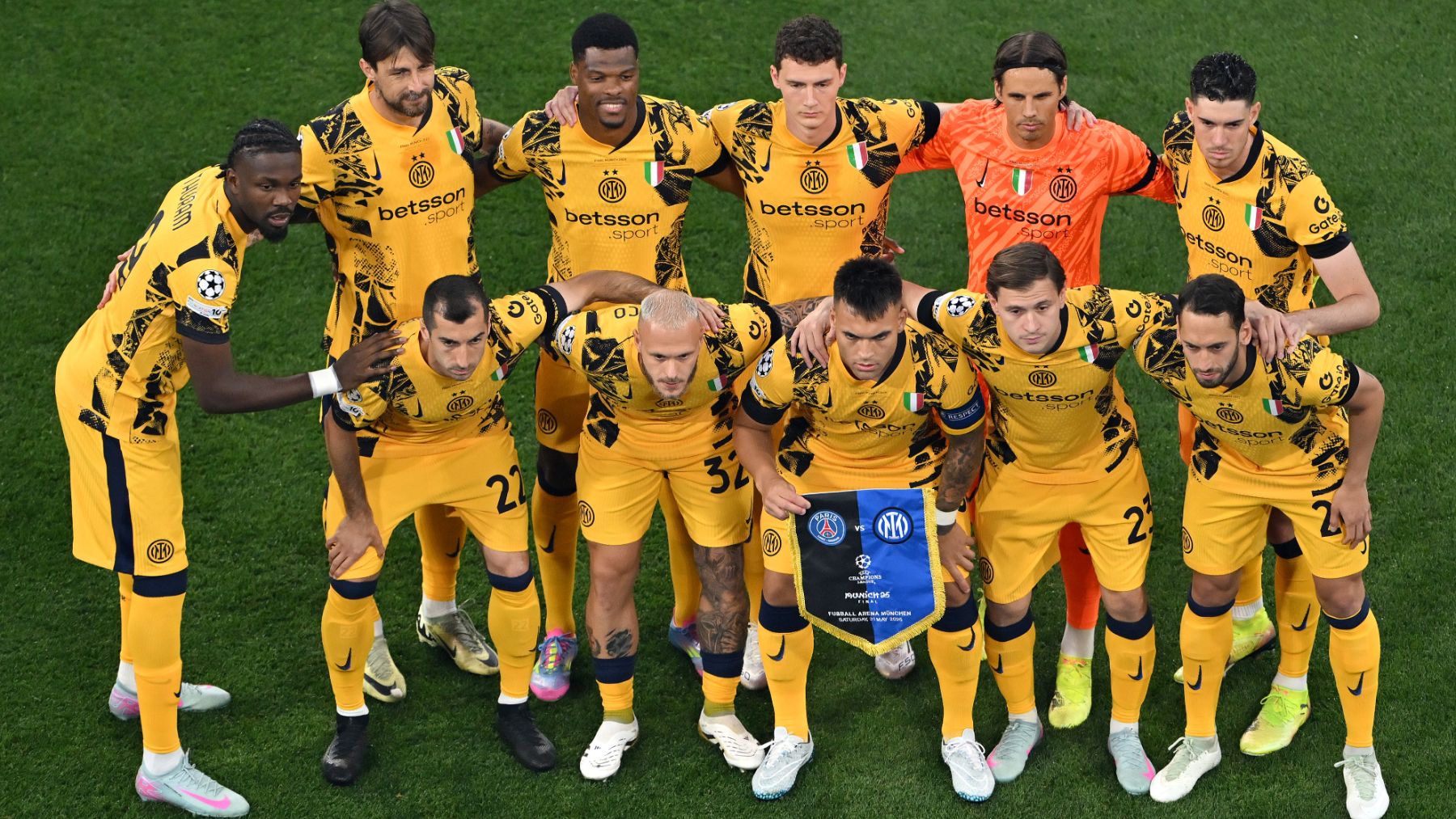 Alineación del Inter antes de la final de la Champions. (Getty)