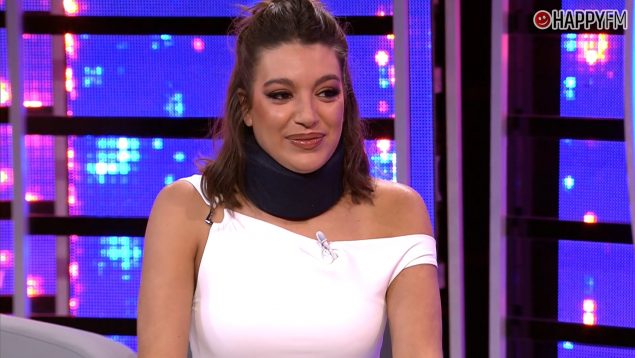Ana Guerra con un collarín en la Gala 9 de Tu cara me suena 12. (Atresmedia)