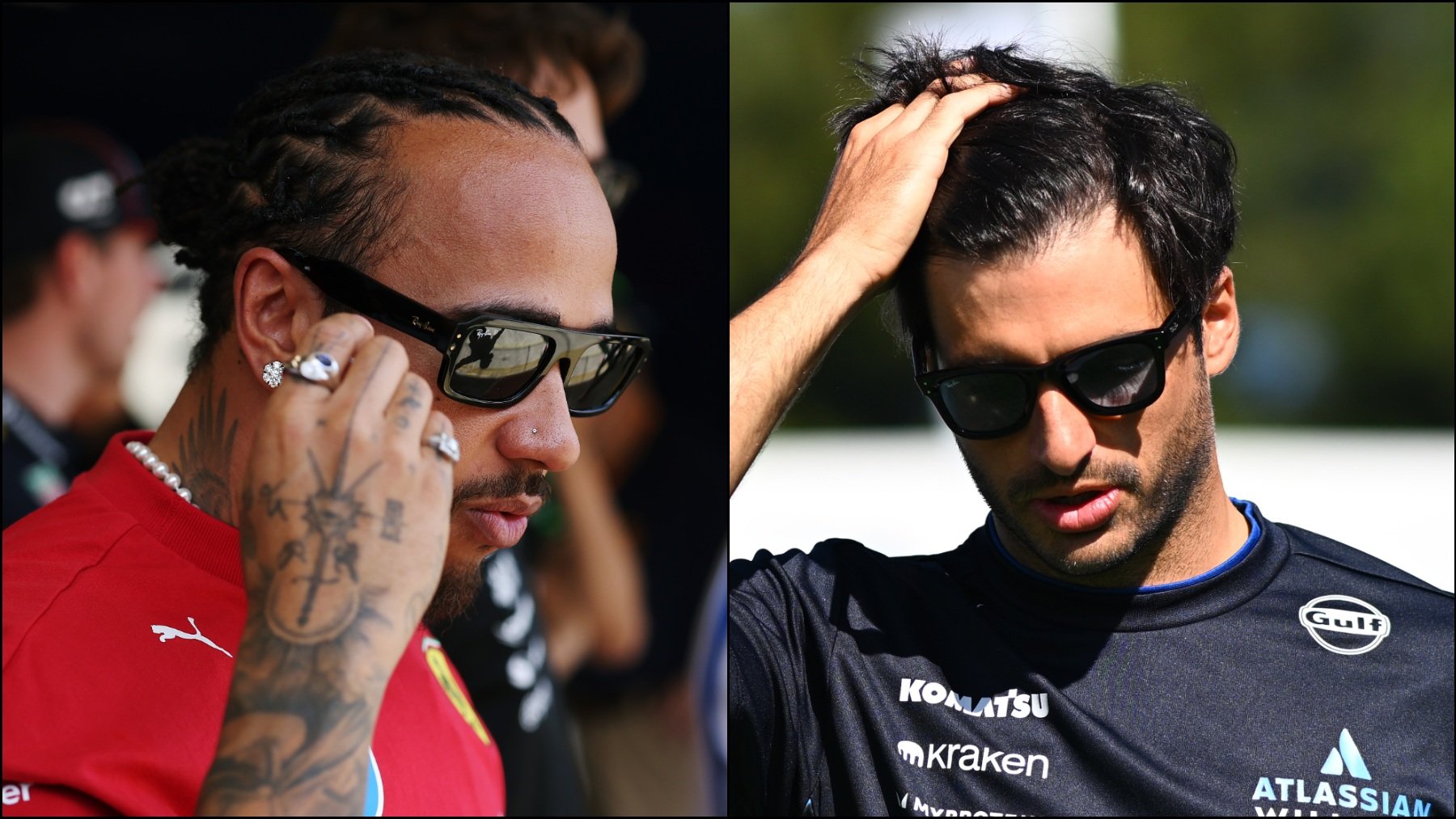 Hamilton y Sainz. (Getty)
