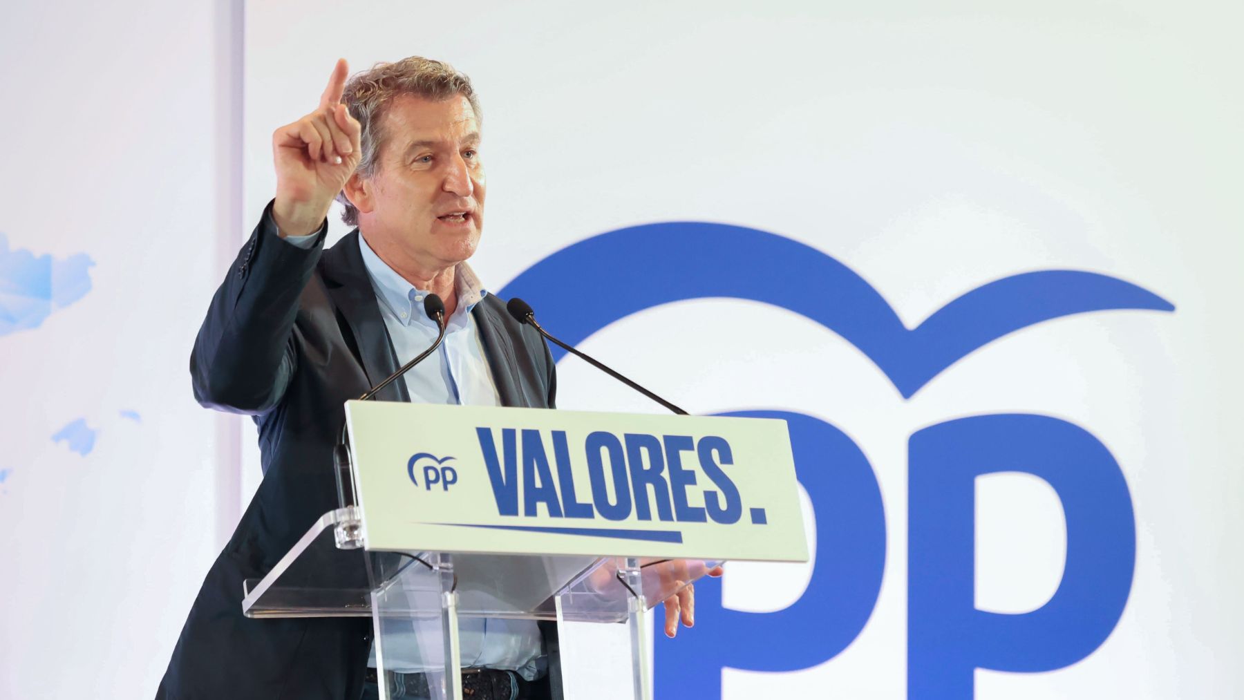 Alberto Núñez Feijóo, este martes en Logroño. (Efe)