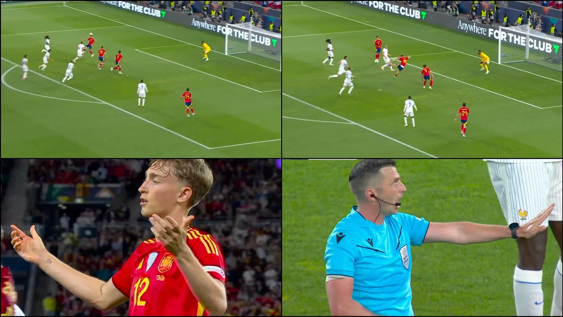 Así fue la jugada del gol de Huijsen.