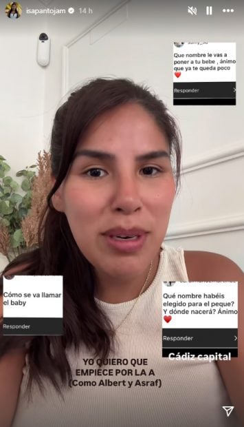 Isa Pantoja habla del nombre de su segundo bebé en Instagram.