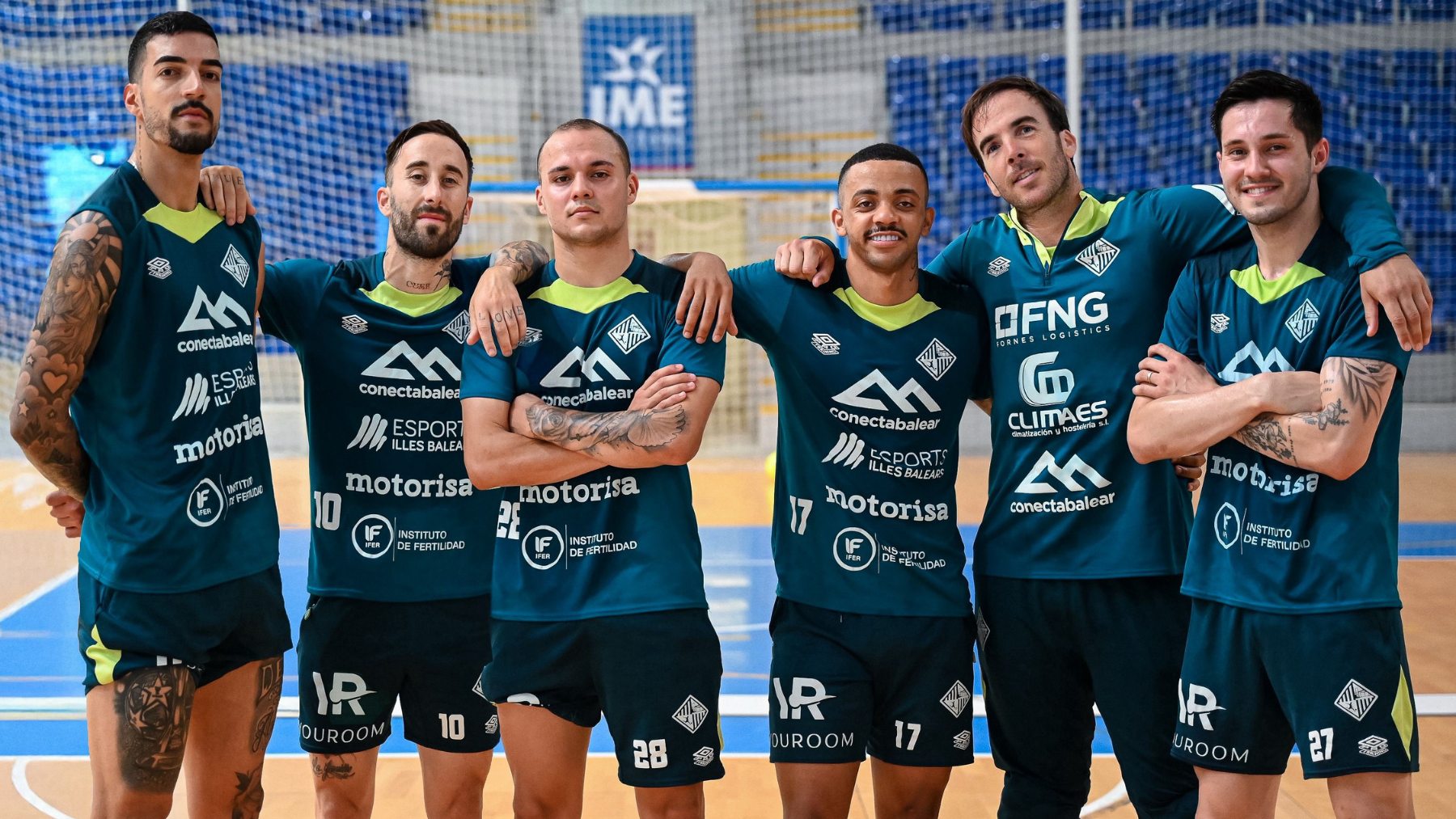 Bruno Gomes, Rivillos, Fabinho, Neguinho, Carlos Barrón y Ernesto.
