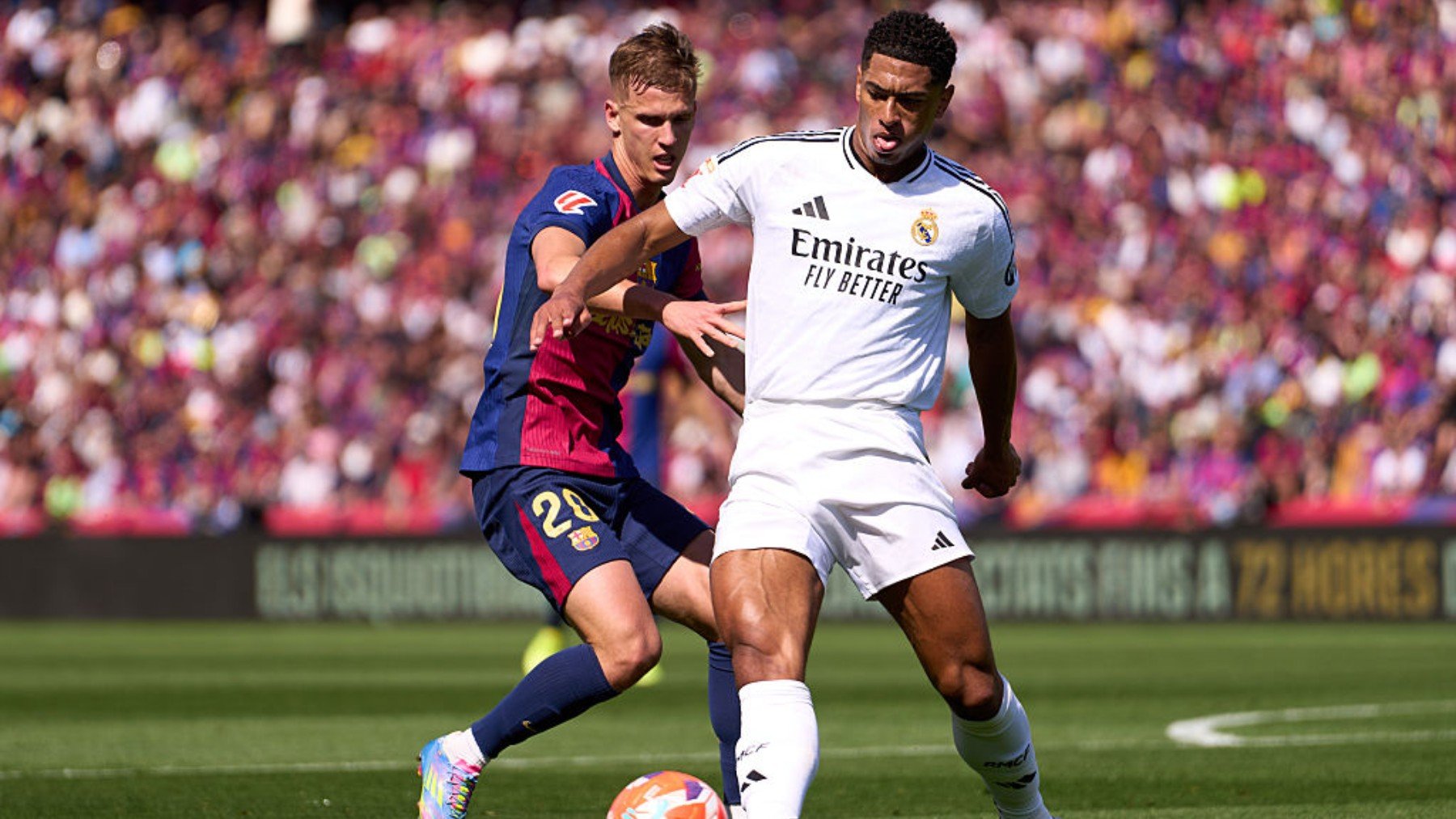 Barcelona y Real Madrid durante el último Clásico en Liga. (Getty)