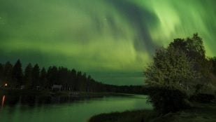 Tormenta solar y auroras boreales