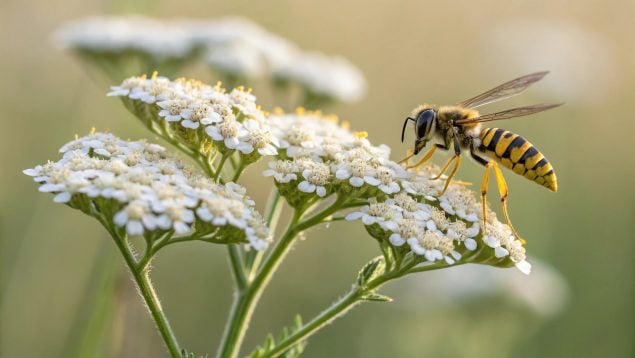Avispa, insectos, plantas, flores