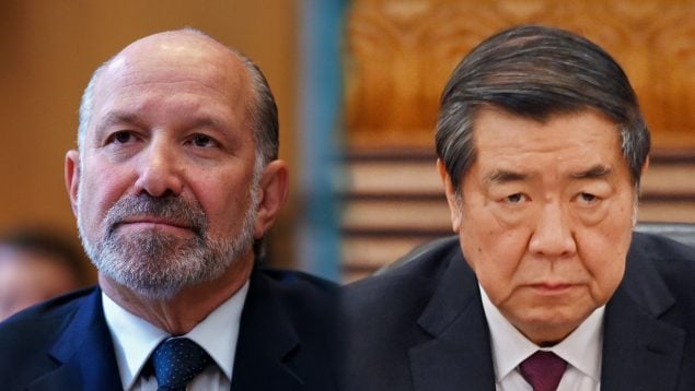 El secretario del comercio, Howard Lutnick de EEUU (izquierda) y el vice primer ministro de China, He Lifeng.
