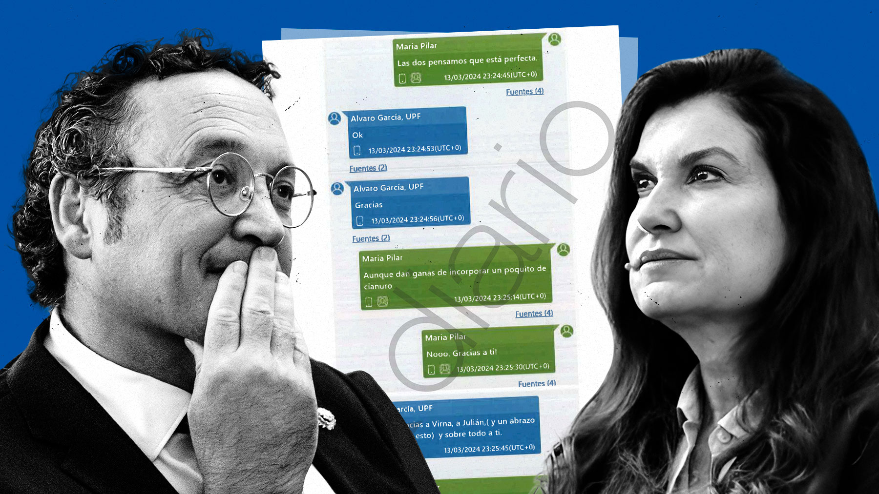 Álvaro García Ortiz y Pilar Rodríguez.