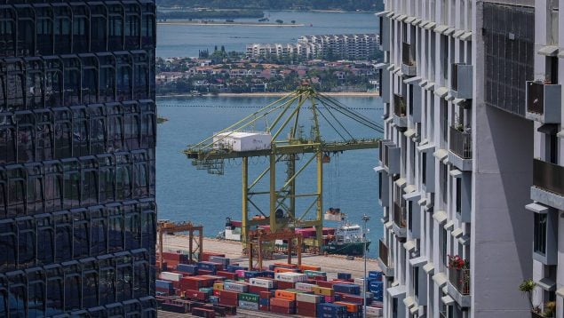 Los contenedores en el puerto de Singapur. (Getty Images)