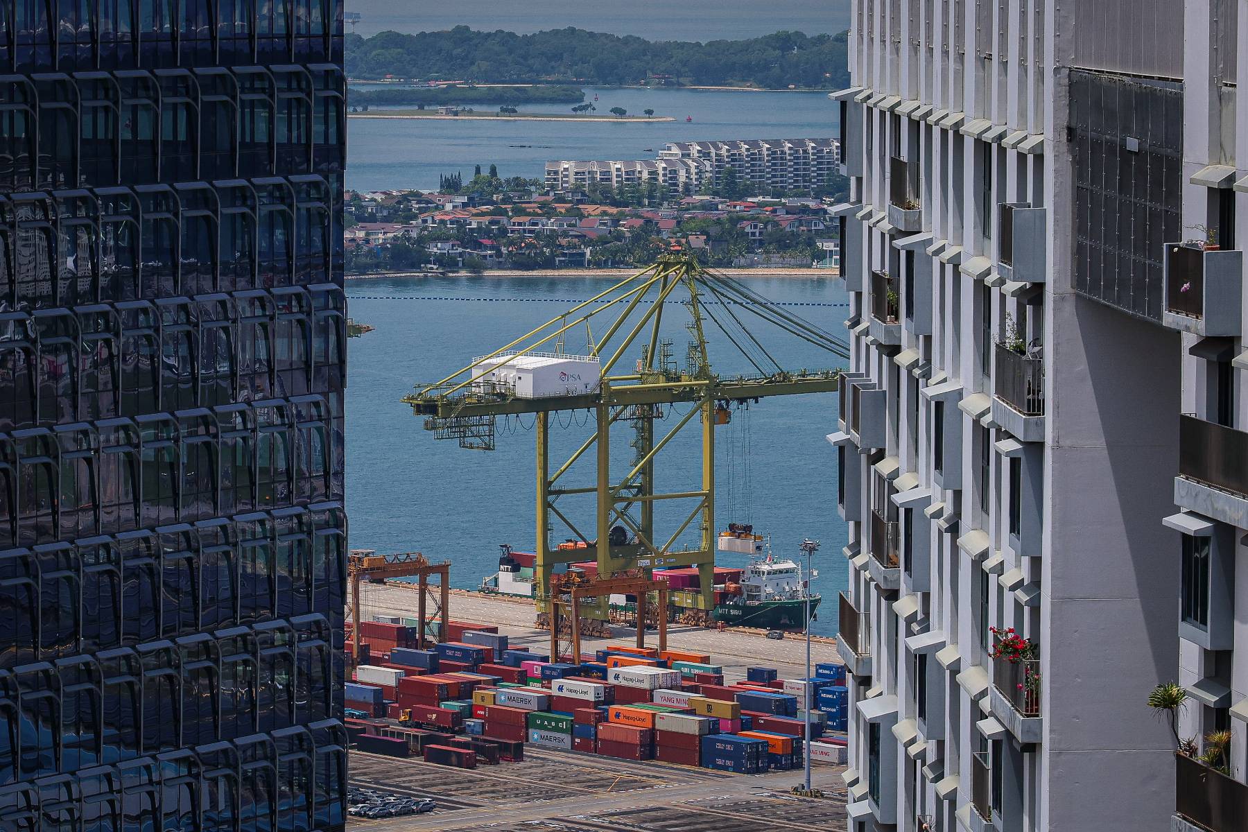 Los contenedores en el puerto de Singapur. (Getty Images)