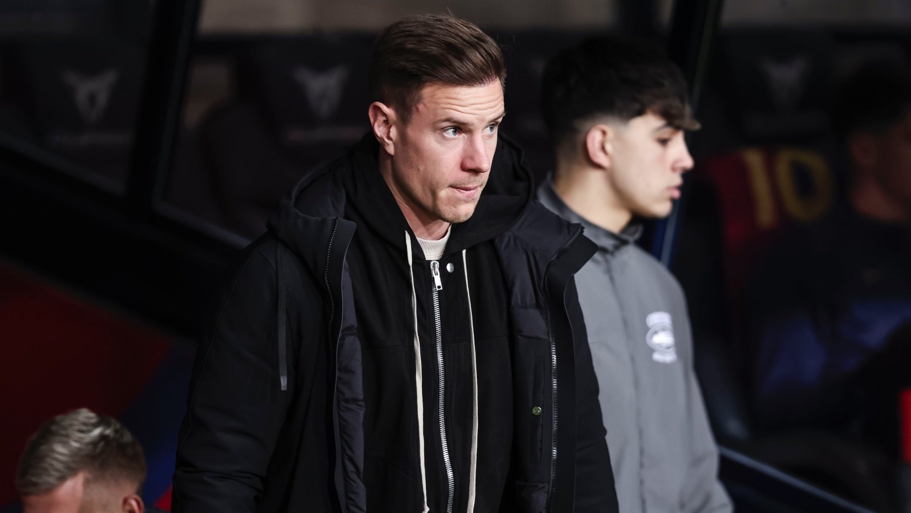 Marc-André Ter Stegen, en la grada de un partido del Barça. (EP)
