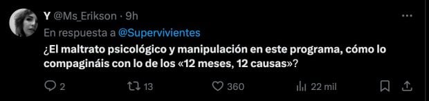 Comentario de un seguidor del programa. (X)
