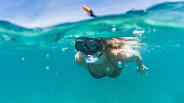 Una mujer haciendo snorkel, lidl