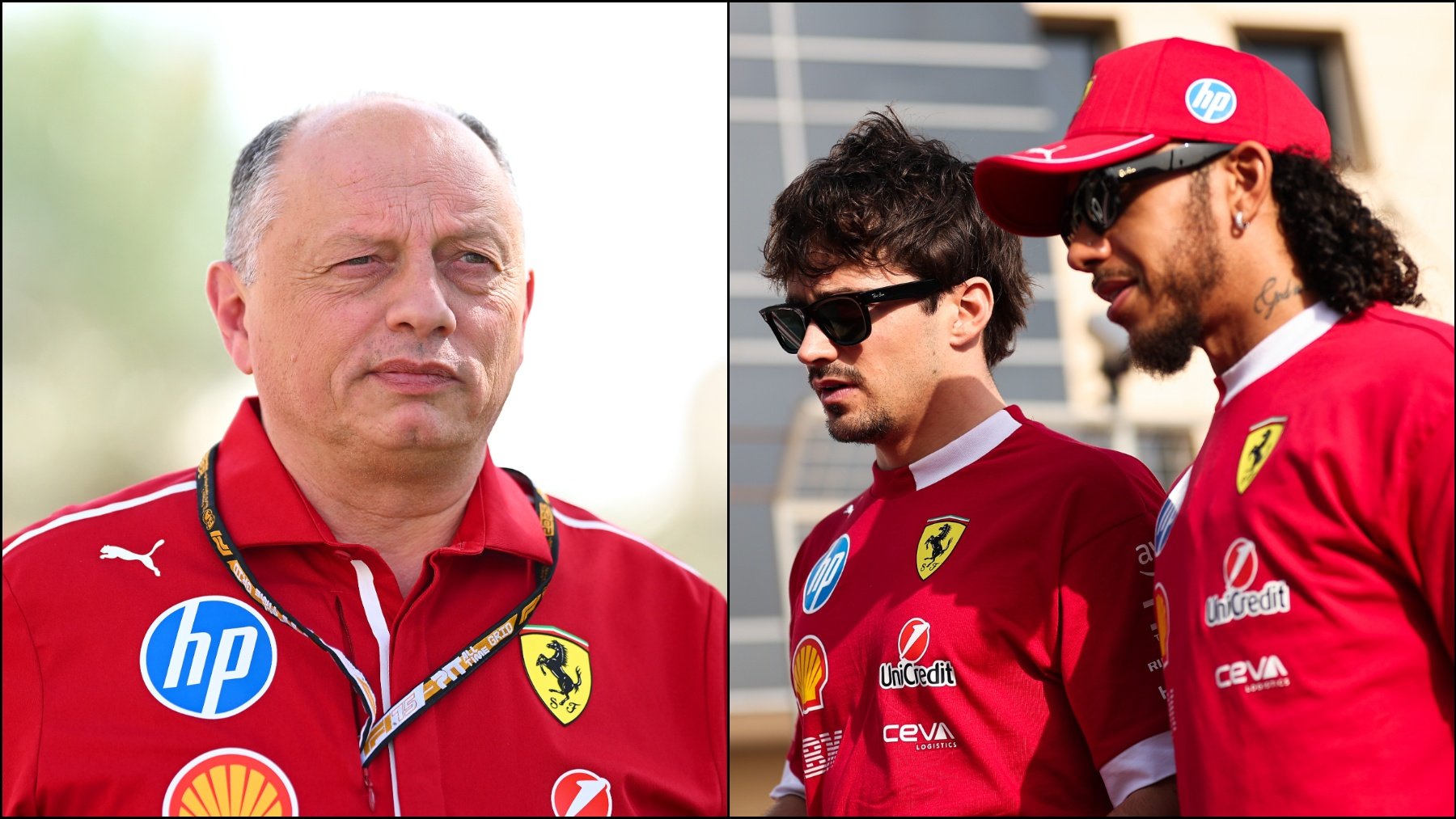 Vasseur, Leclerc y Hamilton.